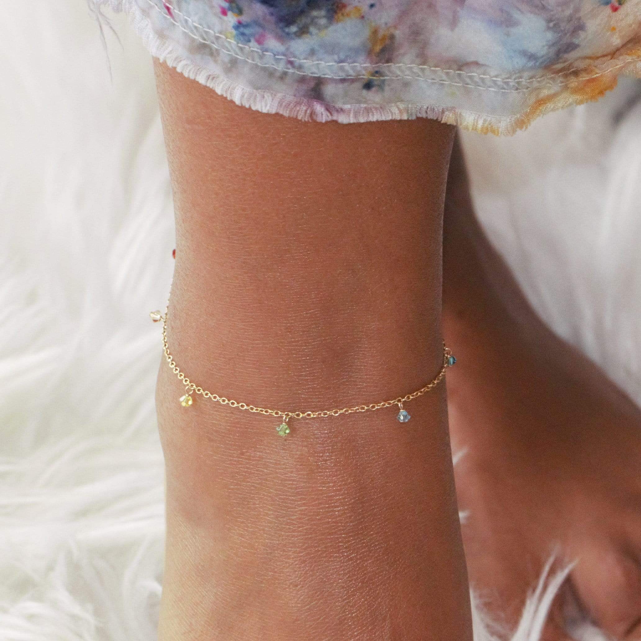 Gold anklet discount swarovski