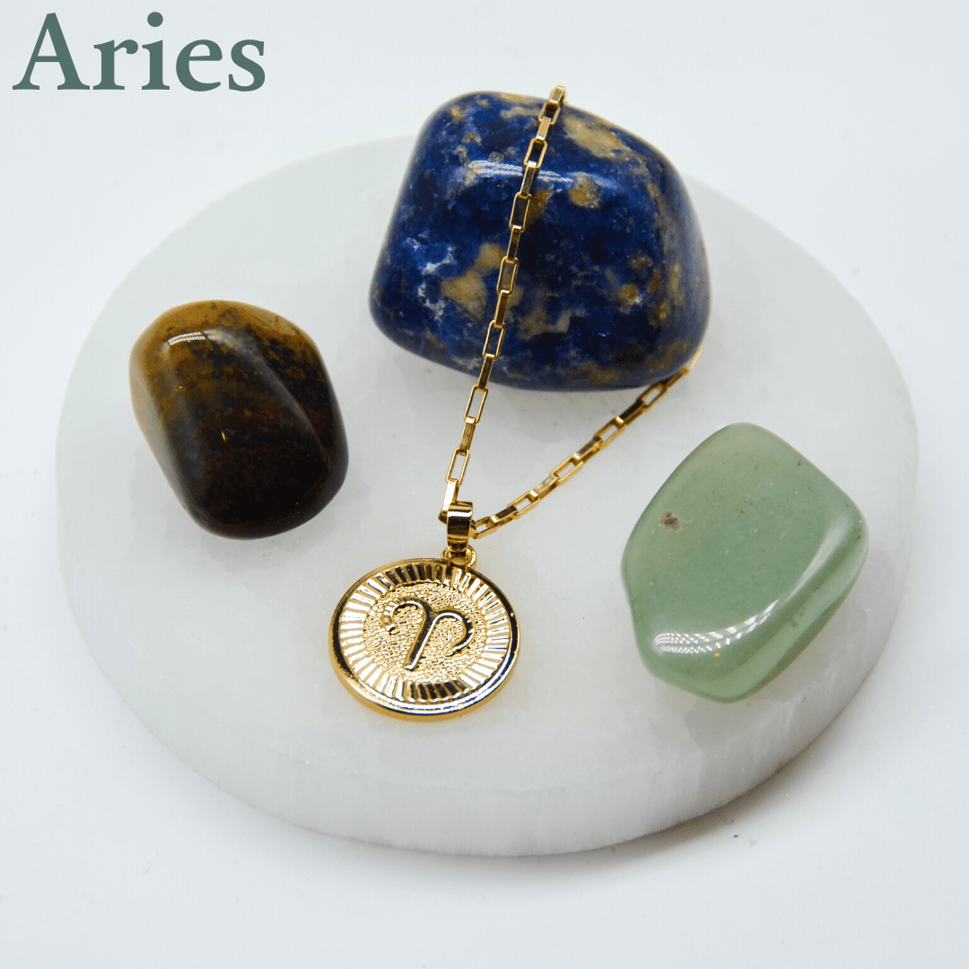 Zodiac Medallion Necklace Dainty Aries Zodiac Medallion Necklace | Gold Filled Jewelry | Zodiac Symbols