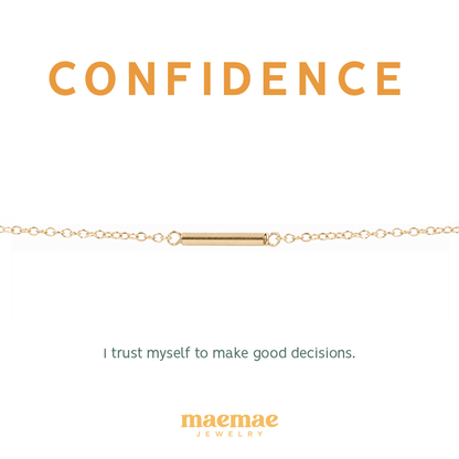 Confidence Bracelet Dainty Bracelet 14k Gold Filled / XS MaeMae Jewelry | Confidence Tube Bracelet | Carded Jewelry