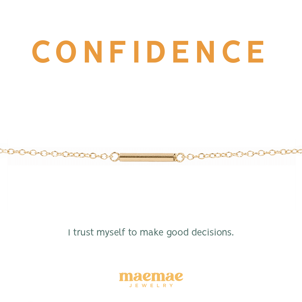 Confidence Bracelet Dainty Bracelet 14k Gold Filled / XS MaeMae Jewelry | Confidence Tube Bracelet | Carded Jewelry