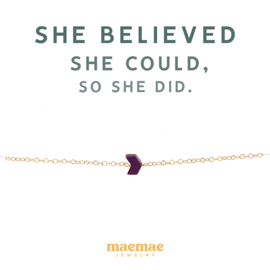MaeMae Jewelry she believed she could, so she did gold filled bracelet on card