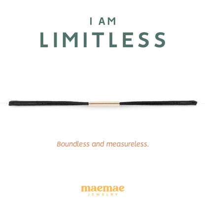 I Am Limitless Dainty Bracelet Black / X-Small (5-6") / 14k Gold Filled MaeMae Jewelry | I Am Limitless | Silk Cord Bracelet