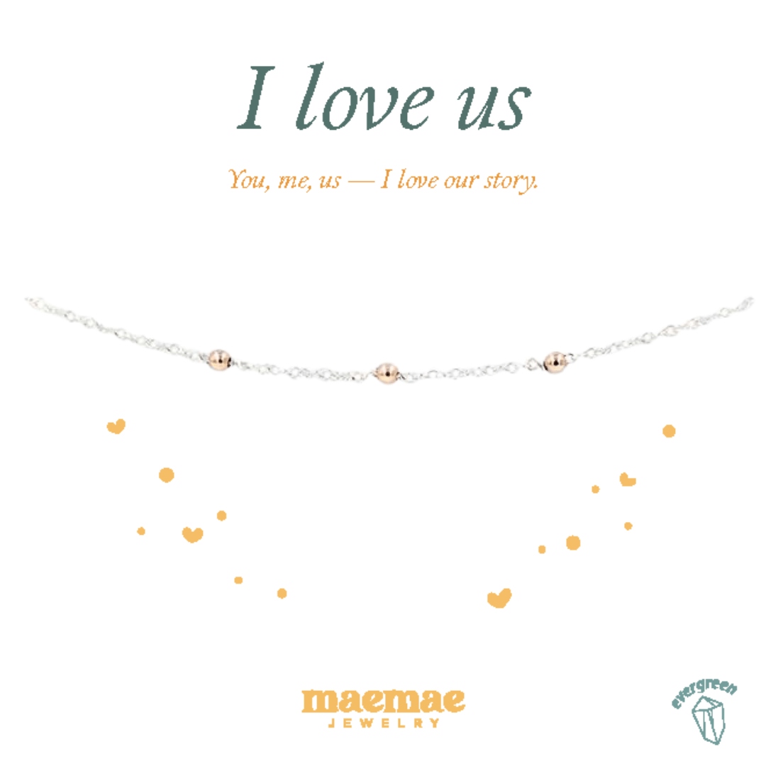 I Love Us Bracelet Dainty Bracelet MaeMae Jewelry | I Love Us Bracelet | Dainty and Minimal | Two-Toned