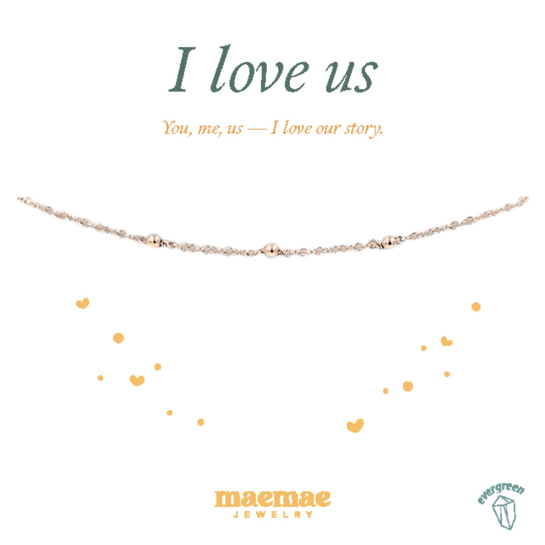 I Love Us Bracelet Dainty Bracelet MaeMae Jewelry | I Love Us Bracelet | Dainty and Minimal | Two-Toned