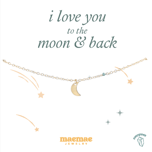 I Love You To The Moon And Back Bracelet Dainty Bracelet MaeMae Jewelry | I Love You To The Moon And Back | Crescent Moon Bracelet