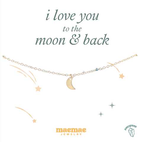 I Love You To The Moon And Back Bracelet Dainty Bracelet MaeMae Jewelry | I Love You To The Moon And Back | Crescent Moon Bracelet