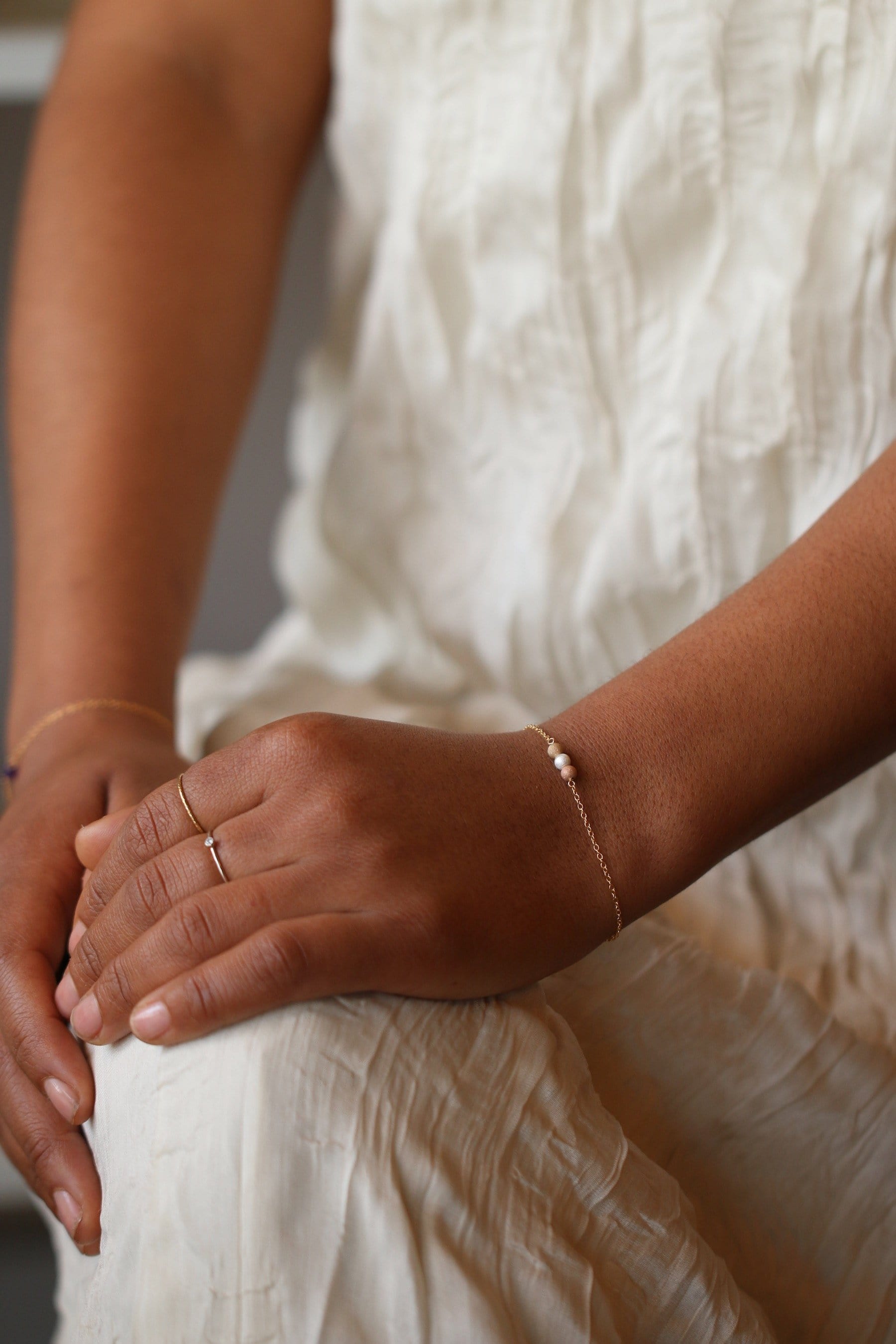 Just Breathe Bracelet Dainty Bracelet MaeMae Jewelry | Just Breathe Bracelet | Dainty Tri-Tone | Gold or Silver