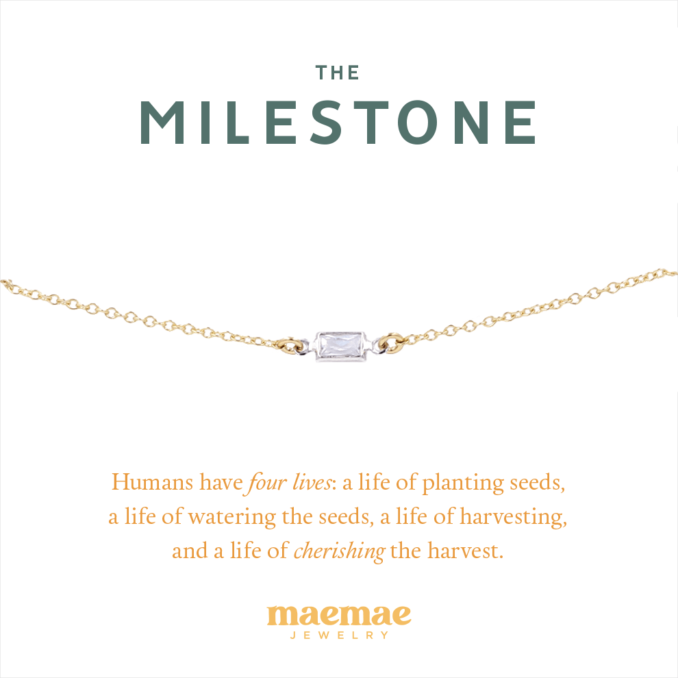 MaeMae Jewelry The Milestone gold filled bracelet on card