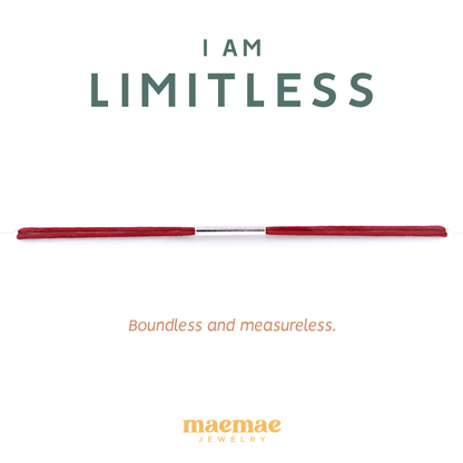 I Am Limitless Dainty Bracelet Red / X-Small (5-6") / Sterling Silver MaeMae Jewelry | I Am Limitless | Silk Cord Bracelet