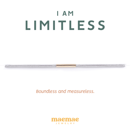I Am Limitless Dainty Bracelet Silver / X-Small (5-6") / 14k Gold Filled MaeMae Jewelry | I Am Limitless | Silk Cord Bracelet