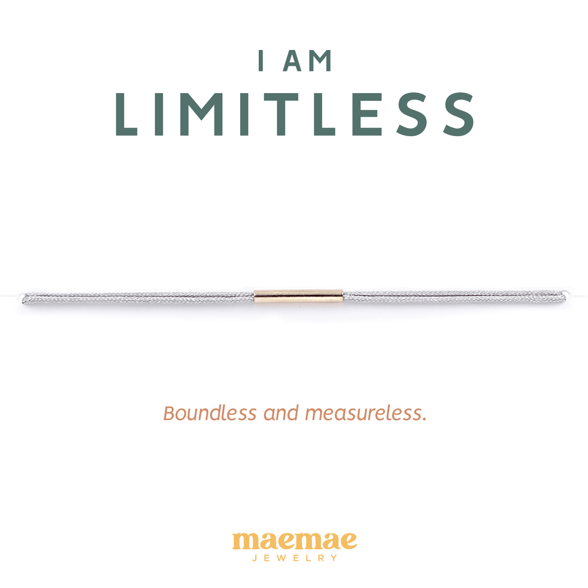 I Am Limitless Dainty Bracelet Silver / X-Small (5-6") / 14k Gold Filled MaeMae Jewelry | I Am Limitless | Silk Cord Bracelet