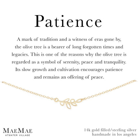 Patience Bracelet Dainty Bracelet XS Patience Bracelet | Olive Branch Bracelet | Carded Jewelry
