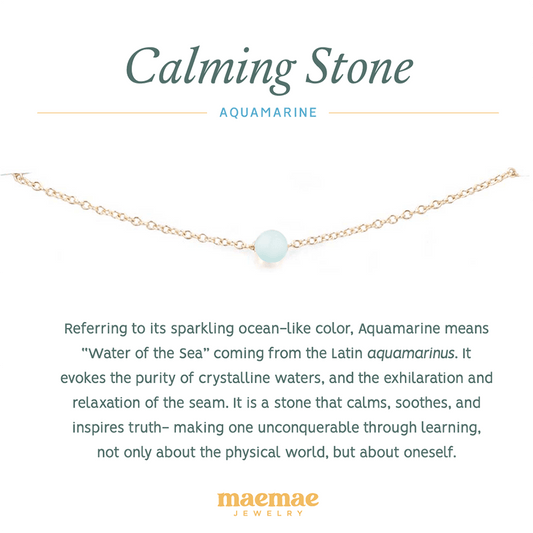 Aquamarine Stone Bracelet Dainty Bracelet XS Petite / 14k Gold Filled MaeMae Jewelry | Dainty Aquamarine Stone Bracelet | Anxiety Relief