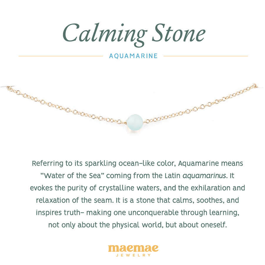 Aquamarine Stone Bracelet Dainty Bracelet XS Petite / 14k Gold Filled MaeMae Jewelry | Dainty Aquamarine Stone Bracelet | Anxiety Relief