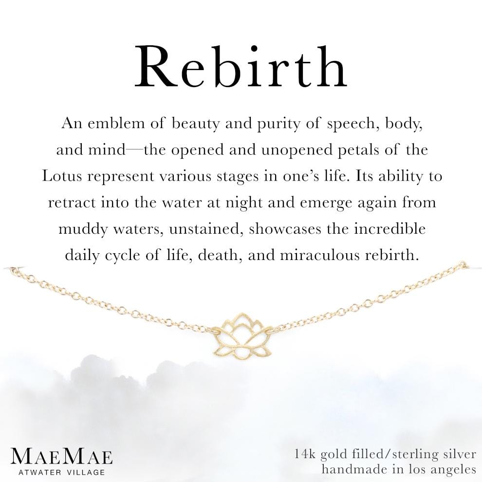 Rebirth Bracelet Dainty Bracelet XS Rebirth Bracelet | Lotus Necklace | Vermeil Gold | Carded Jewelry | MaeMae Jewelry