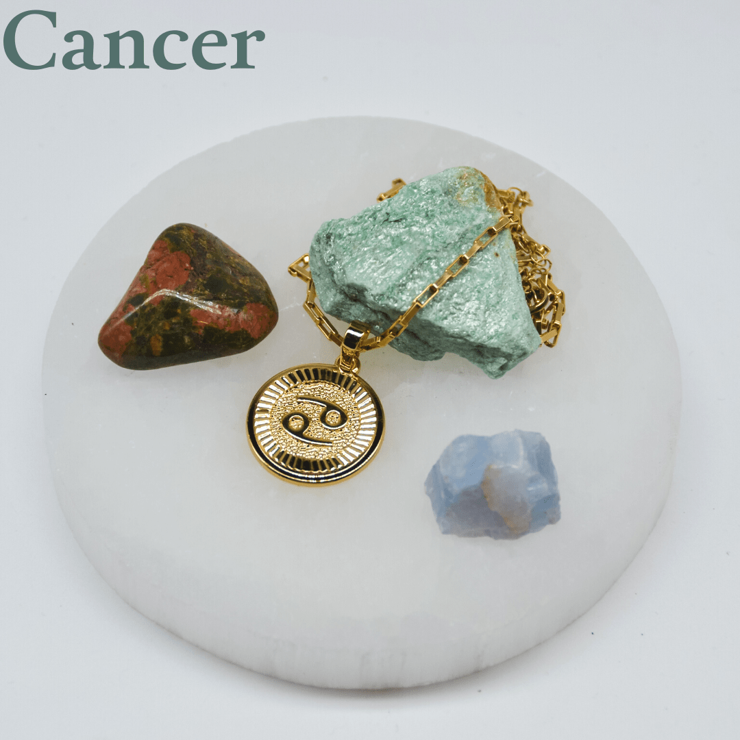Zodiac Medallion Necklace Dainty Cancer Zodiac Medallion Necklace | Gold Filled Jewelry | Zodiac Symbols