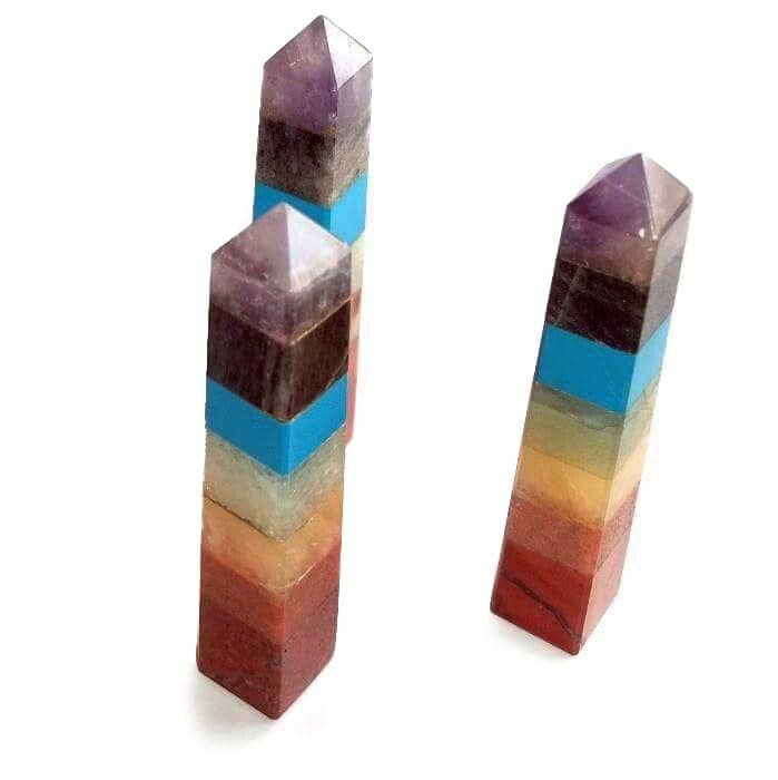 7 Chakra Obelisk Tower Dainty Crystals