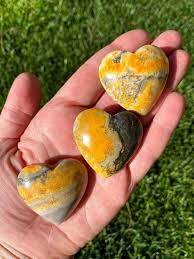 Heart Stone Crystals Variety of Options Dainty Crystals Bumble bee Jasper