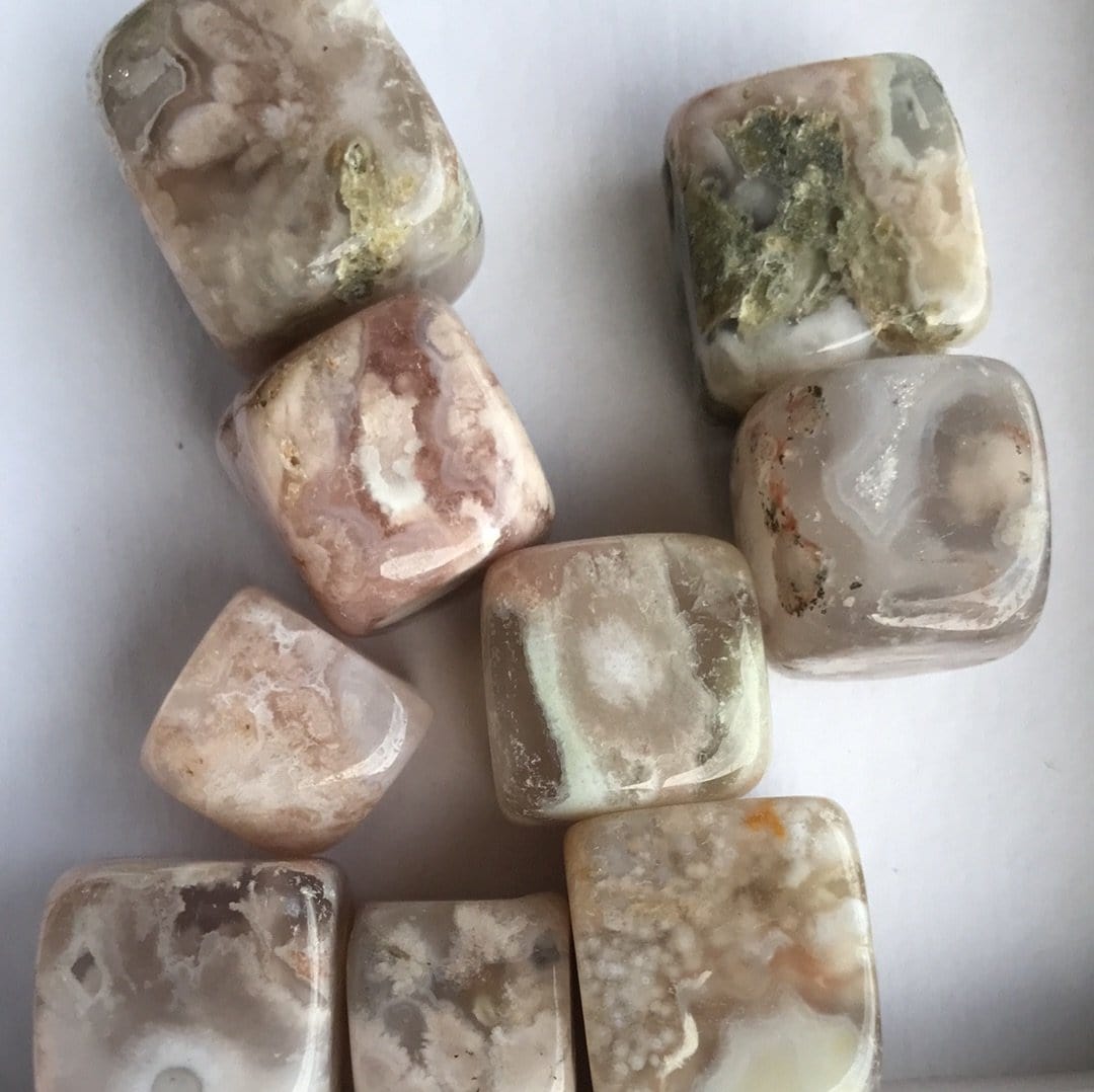 Variety Tumbled Stone Crystals Dainty Crystals Flower Agate MaeMae Jewelry Tumbled Healing Stones and Energetic Crystals for Your Projects!