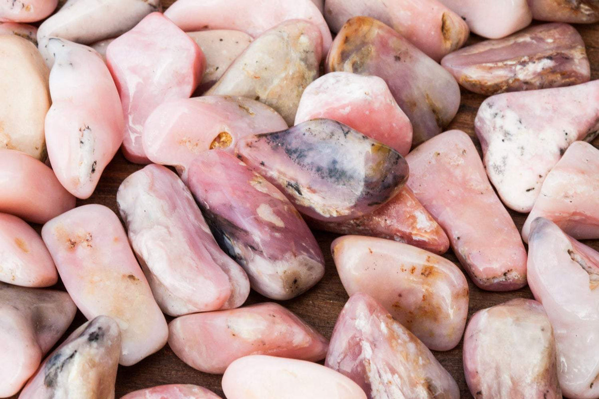 Pink Opal - Tumbled, medium size Dainty Crystals Medium