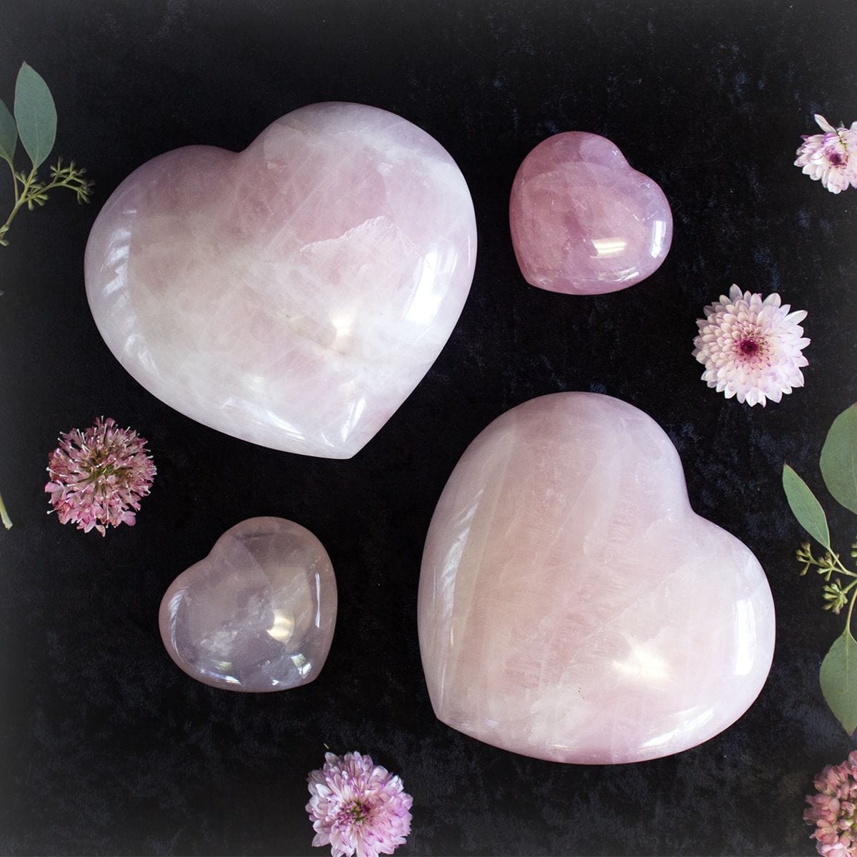 Heart Stone Crystals Variety of Options Dainty Crystals Medium Rose Quartz