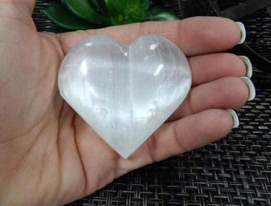 Heart Stone Crystals Variety of Options Dainty Crystals Selenite