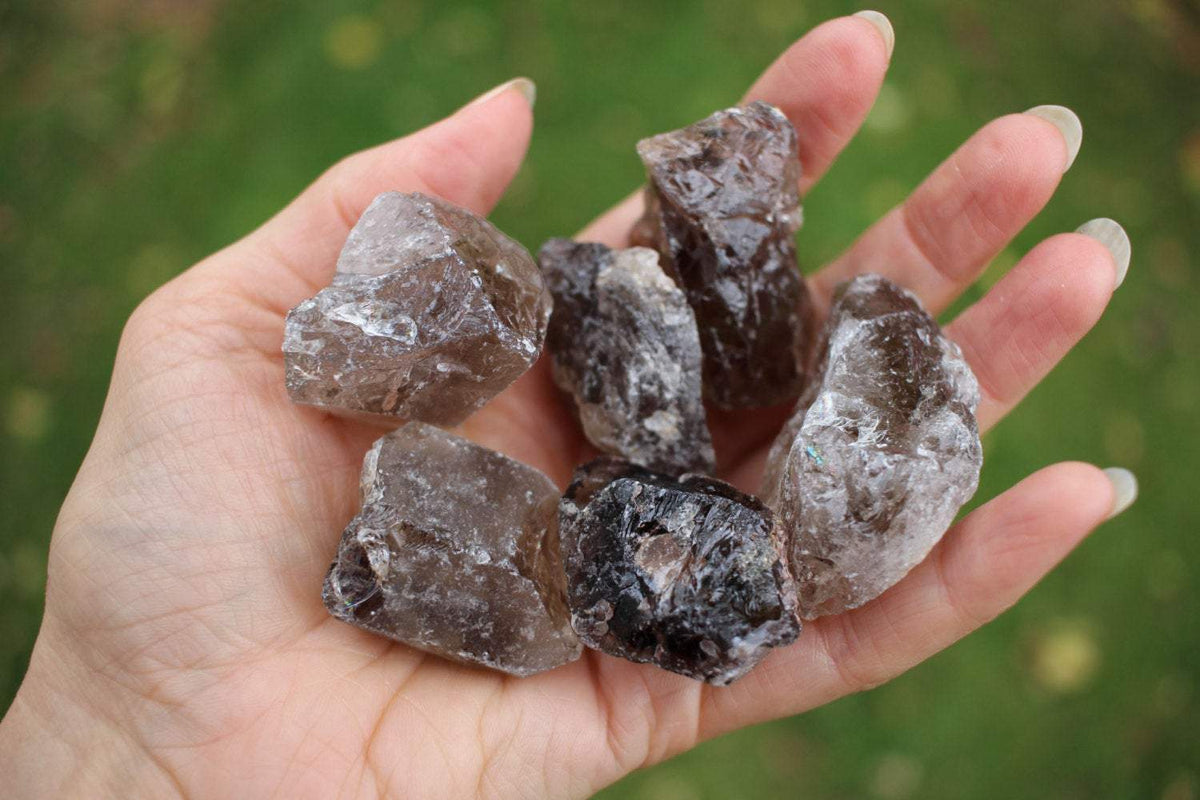Rough, Raw Natural Crystals Variety and Beautiful Stones Dainty Crystals smoky quartz