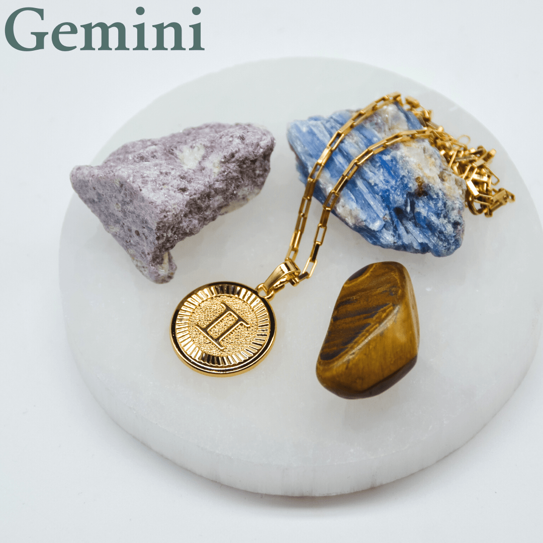 Zodiac Medallion Necklace Dainty Gemini Zodiac Medallion Necklace | Gold Filled Jewelry | Zodiac Symbols
