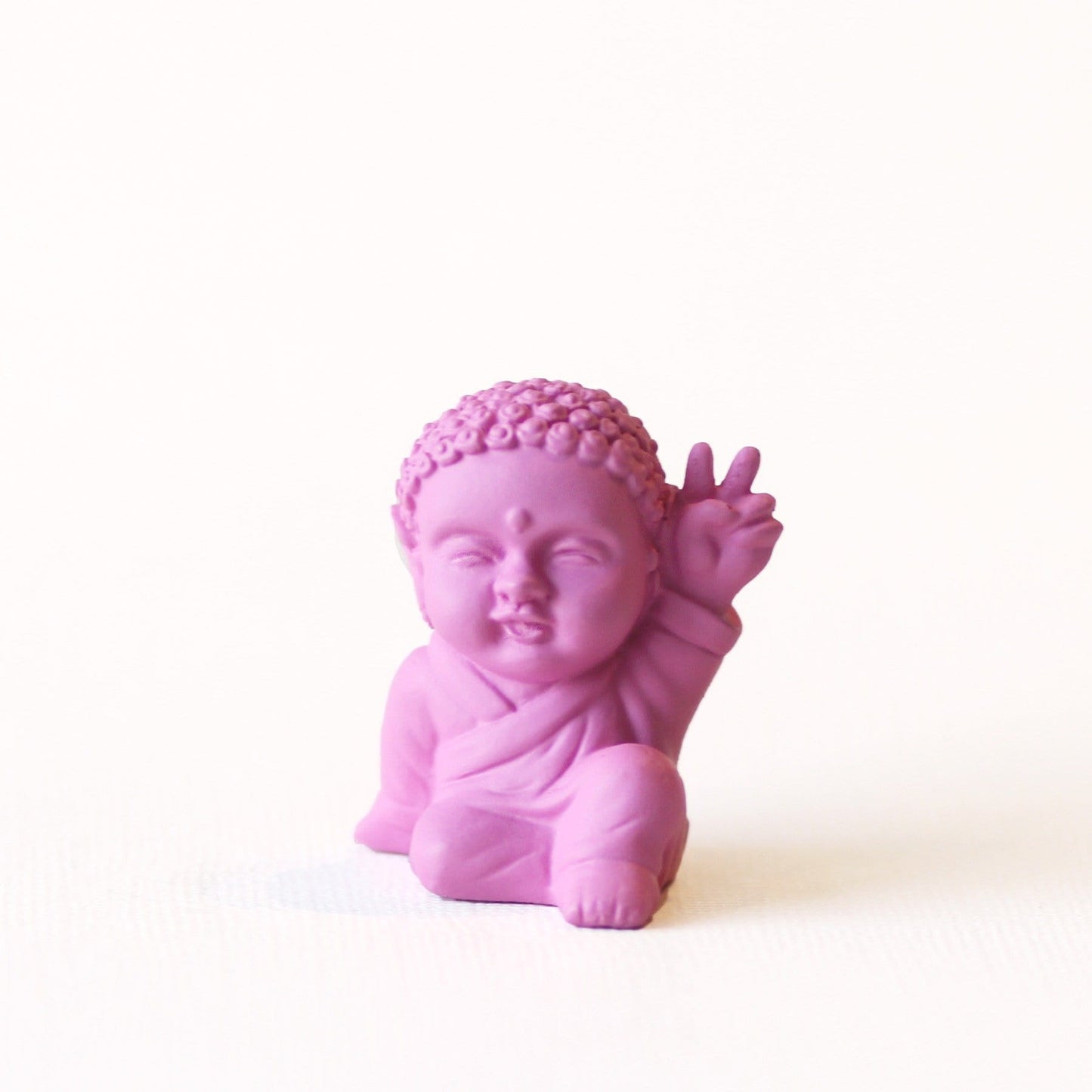 Fuchsia happy baby buddha statue