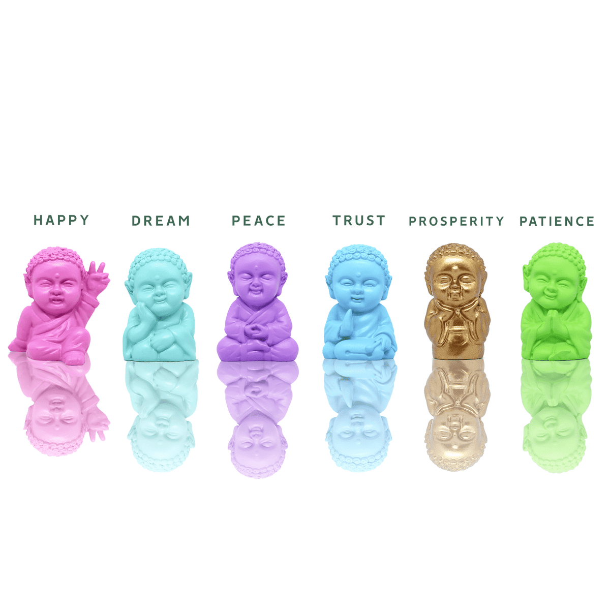 Baby Buddha Statues - Pack of 6 Dainty Home Decor MaeMae Jewelry | Baby Buddha Statues - Pack of 6