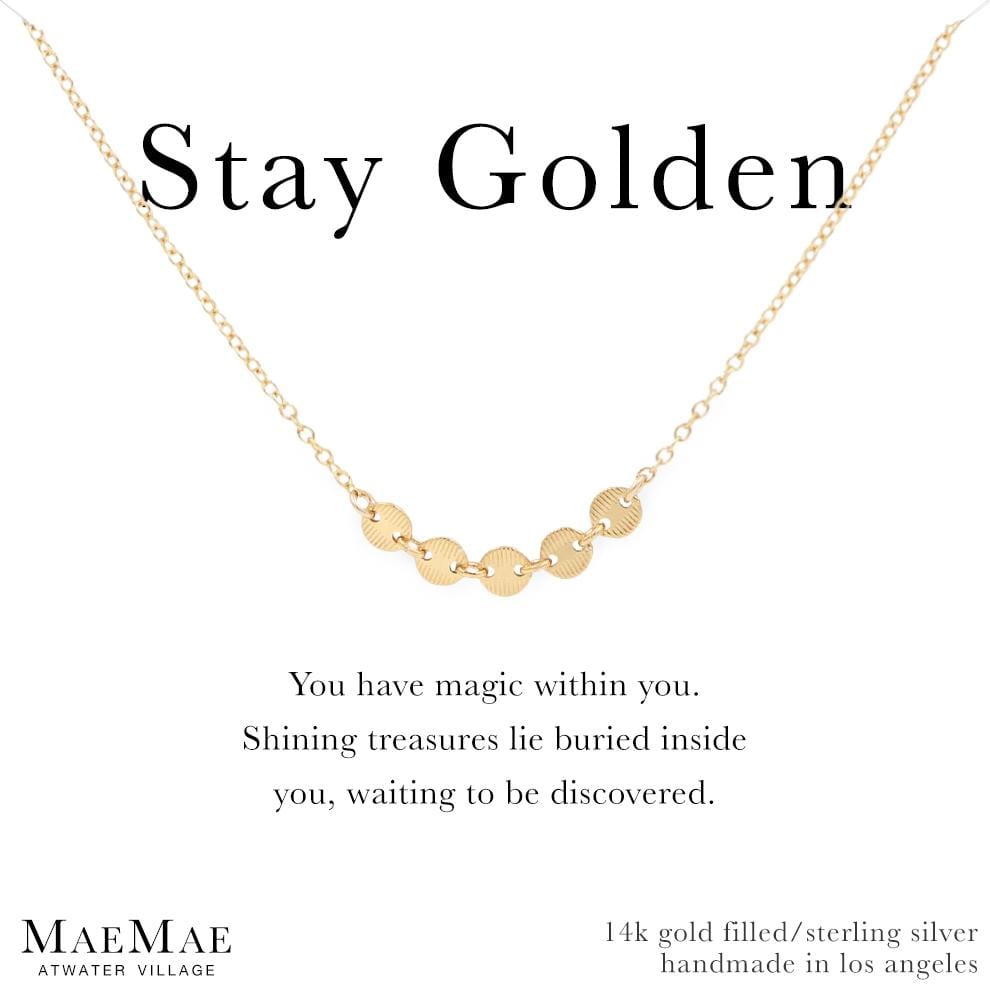 14k Gold Filled Necklace | Stay Golden Necklace | Disc chain necklace