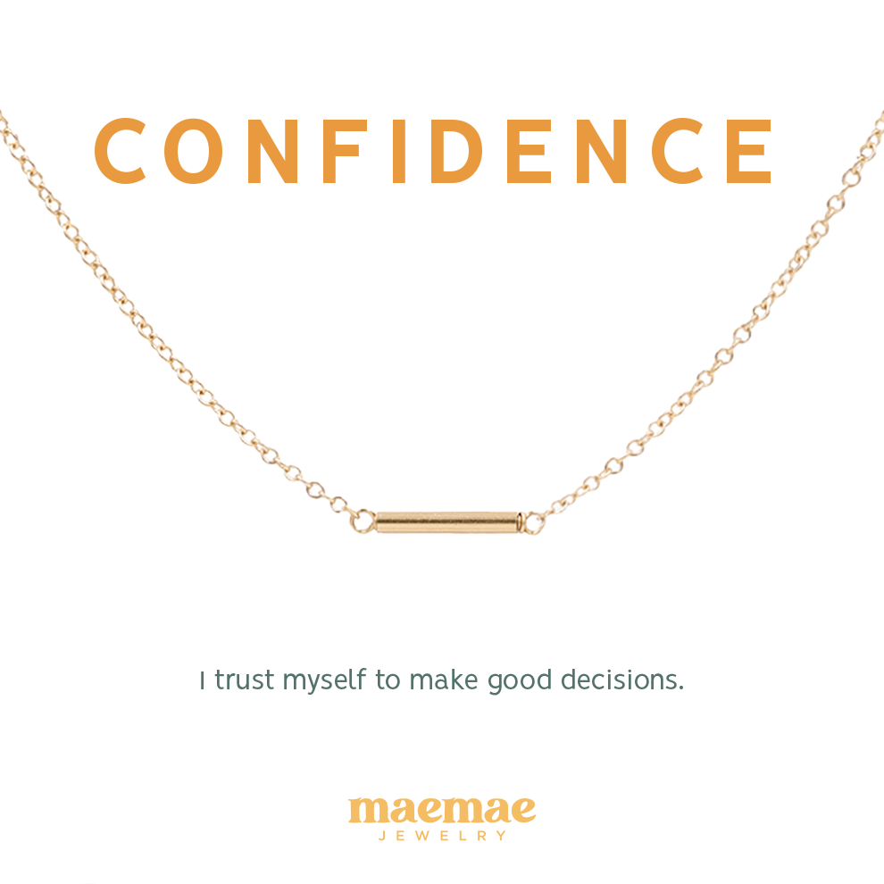 Confidence Necklace Dainty Necklace 14k Gold Filled / 14" - 16" MaeMae Jewelry | Confidence Necklace | Carded Jewelry