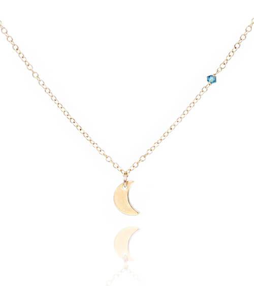 I Love You To The Moon And Back Necklace Dainty Necklace 14k Gold Filled / 16" - 18" Standard MaeMae Jewelry | I Love You To The Moon And Back Necklace | Gold or Silver