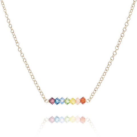 The 7 Chakras Necklace Dainty Necklace 14k Gold Filled / 16" - 18" MaeMae Jewelry | Multi Colored Swarovski Crystals | The 7 Chakras Lariat