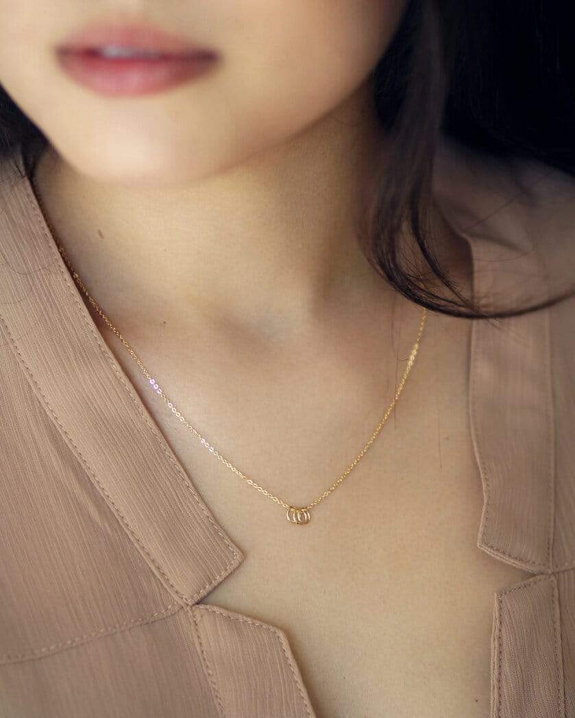 Mind Body Spirit Necklace Dainty Necklace 14k Gold Filled MaeMae Jewelry | Mind Body Spirit Balance | Three-Ring Necklace