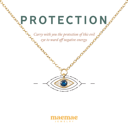 Sapphire "Evil Eye" Protection Necklace (Limited Edition) Dainty Necklace 16-18" Sapphire "Evil Eye" Protection Necklace (Limited Edition) on a 14k gold filled chain