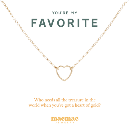You're my Favorite Necklace Dainty Necklace 16" - 18" MaeMae Jewelry | You're my Favorite Necklace | Carded Jewelry | Hear Necklace