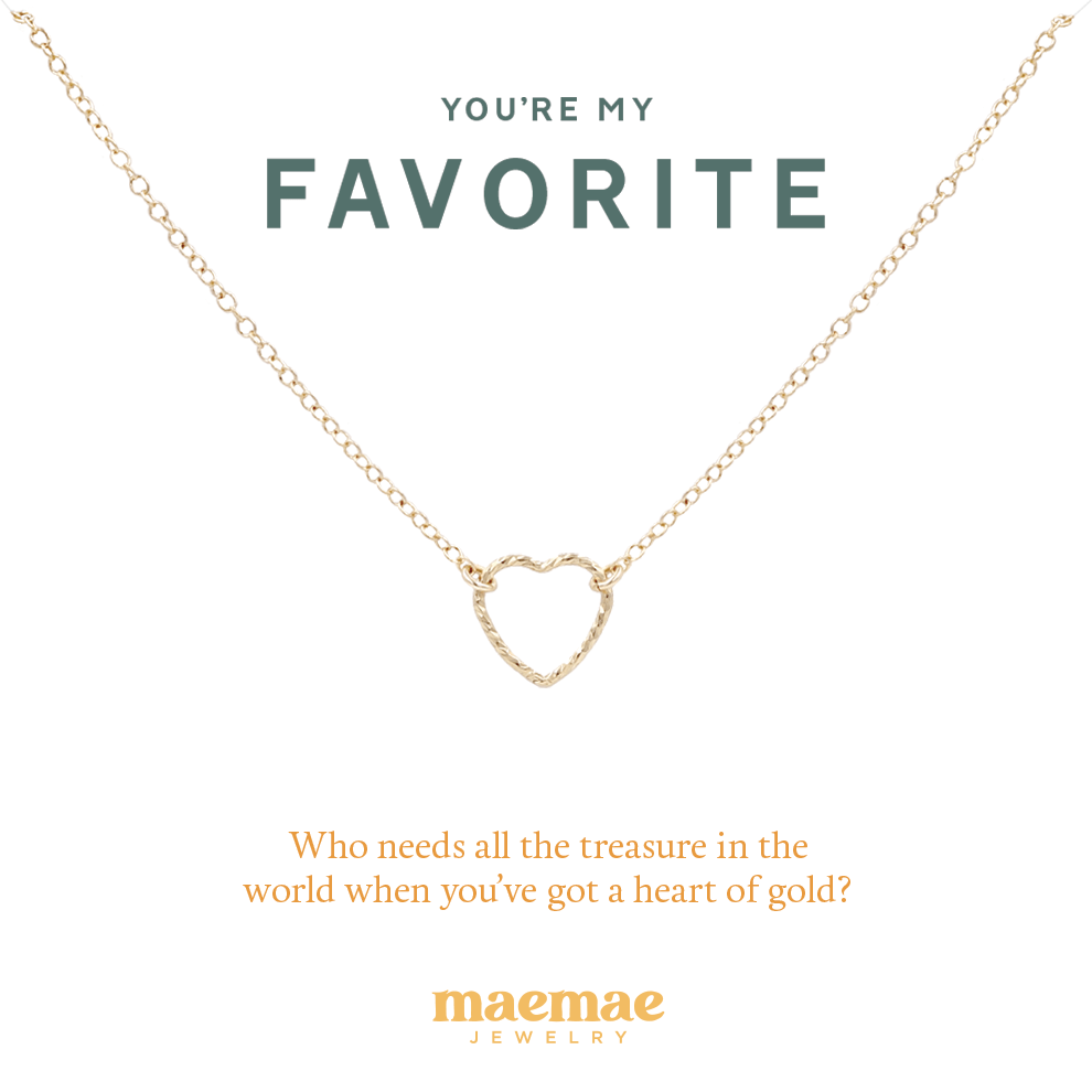 You're my Favorite Necklace Dainty Necklace 16" - 18" MaeMae Jewelry | You're my Favorite Necklace | Carded Jewelry | Hear Necklace