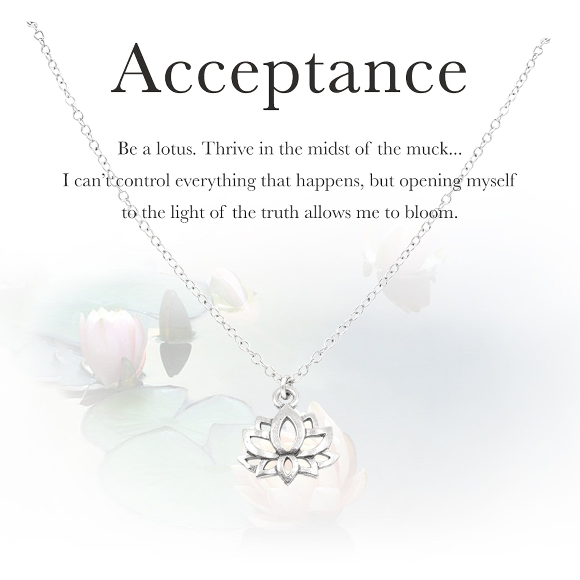 Acceptance Lotus Flower Necklace Dainty Necklace MaeMae Jewelry | "Acceptance" Gold or Silver Necklace | Lotus Charm 