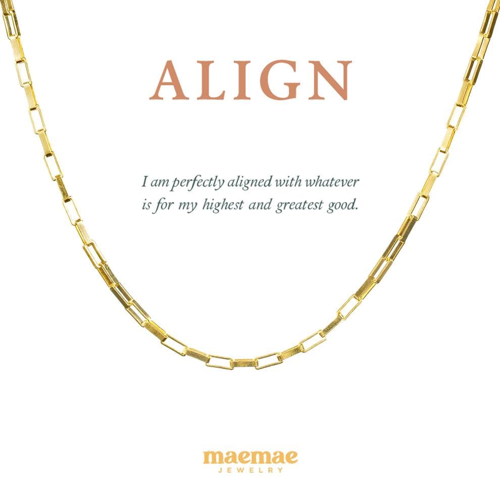 MaeMae Jewelry Gold Box Chain Align Necklace