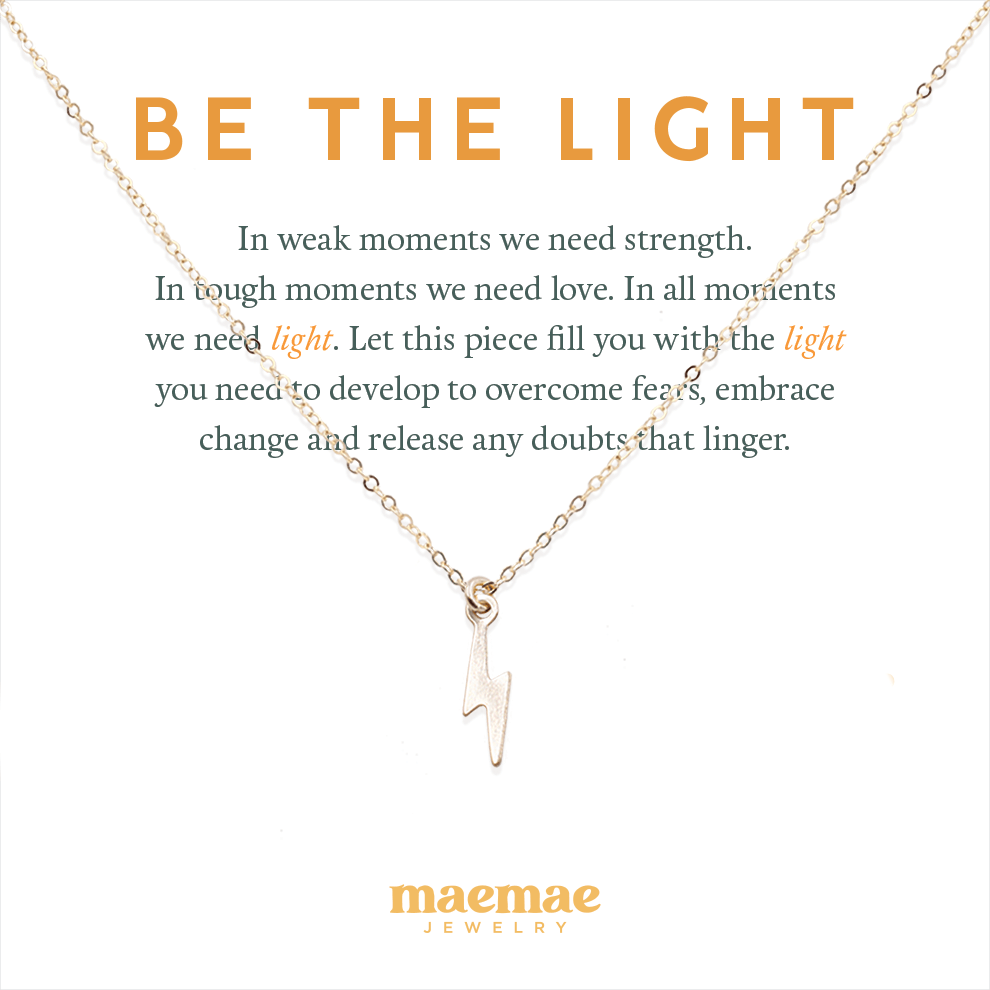 Be The Light Necklace Dainty Necklace MaeMae Jewelry | Lightning Bolt Necklace | Be the Light 