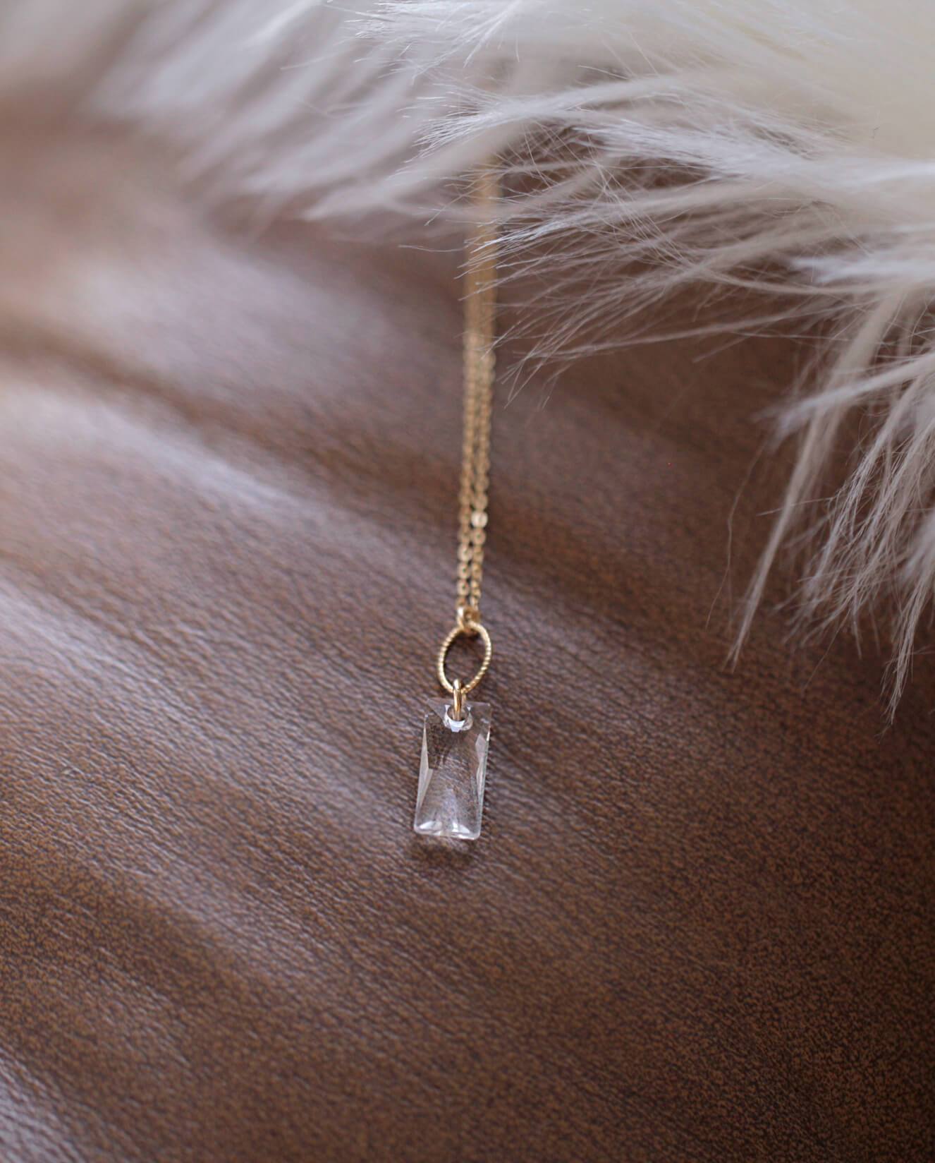 Clairvoyance Crystal Necklace Dainty Necklace Clairvoyance Necklace | Clear Baguette Swarovski Necklace | 2020 Vision and Clarity