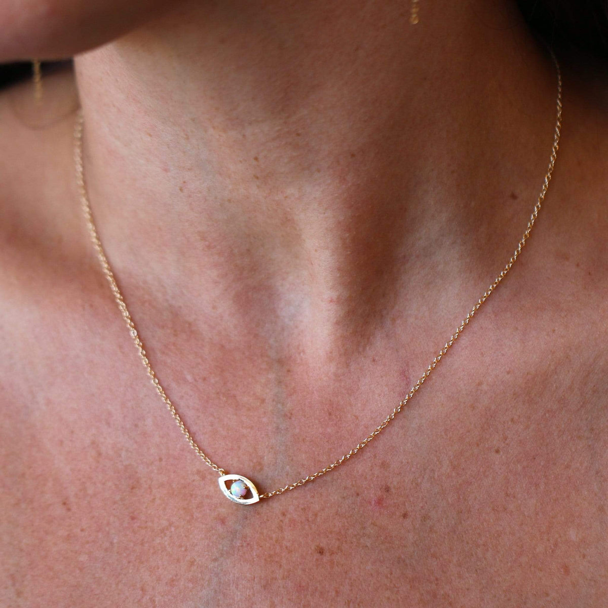 Evil Eye Protection Necklace  - Opal (Limited Edition) Dainty Necklace