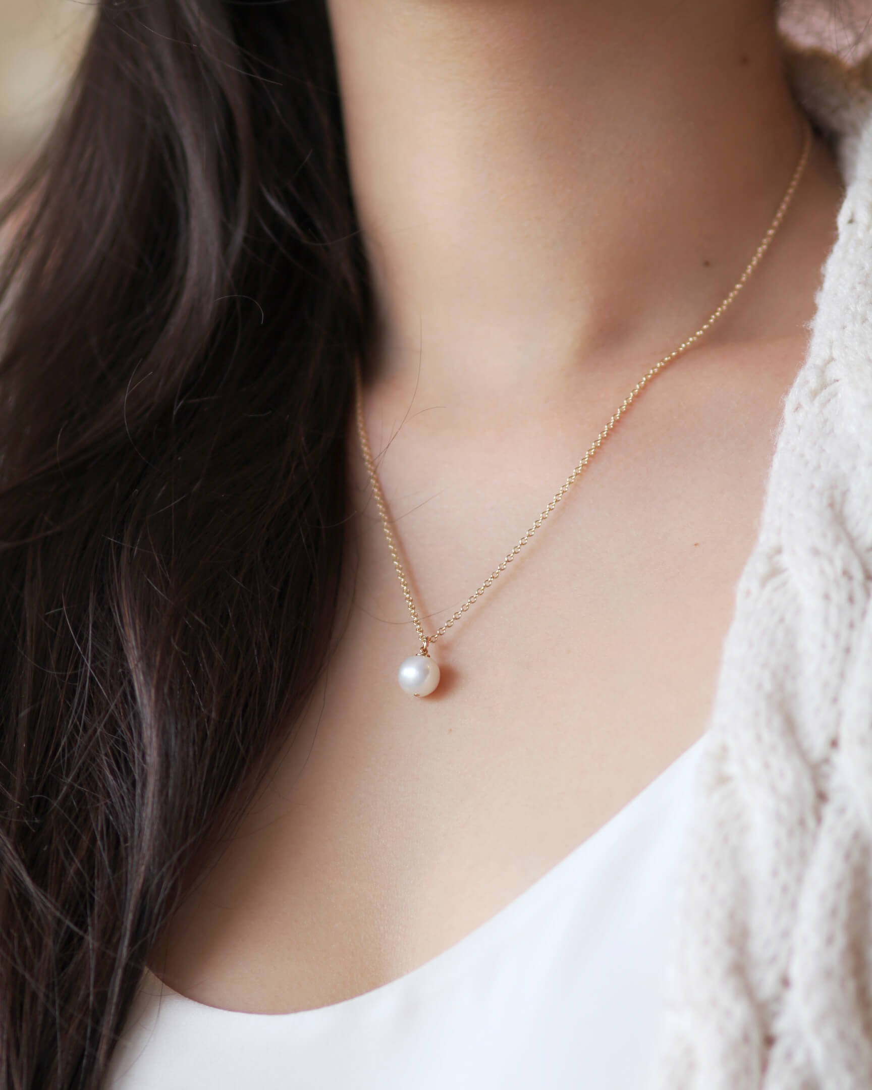 I Love You Mom - Pearl Pendant Necklace Dainty Necklace MaeMae Jewelry | Mother's Day Pearl Necklace | Carded Jewelry 