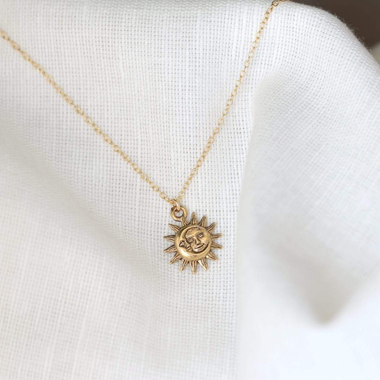14k Gold Sun Pendant - Grimal Jewelry