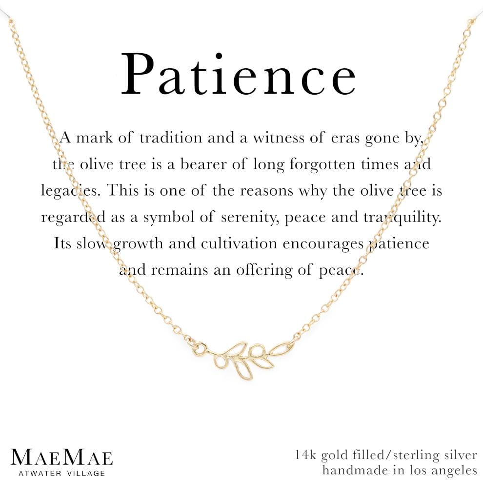 Patience Necklace Dainty Necklace Patience Necklace| Olive Branch Necklace | Carded Jewelry