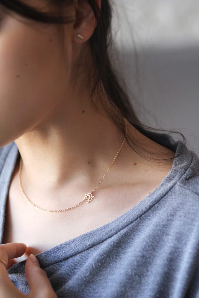 Rebirth Necklace Dainty Necklace Rebirth Necklace | Lotus Necklace | Vermeil Gold | Carded Jewelry | MaeMae Jewelry