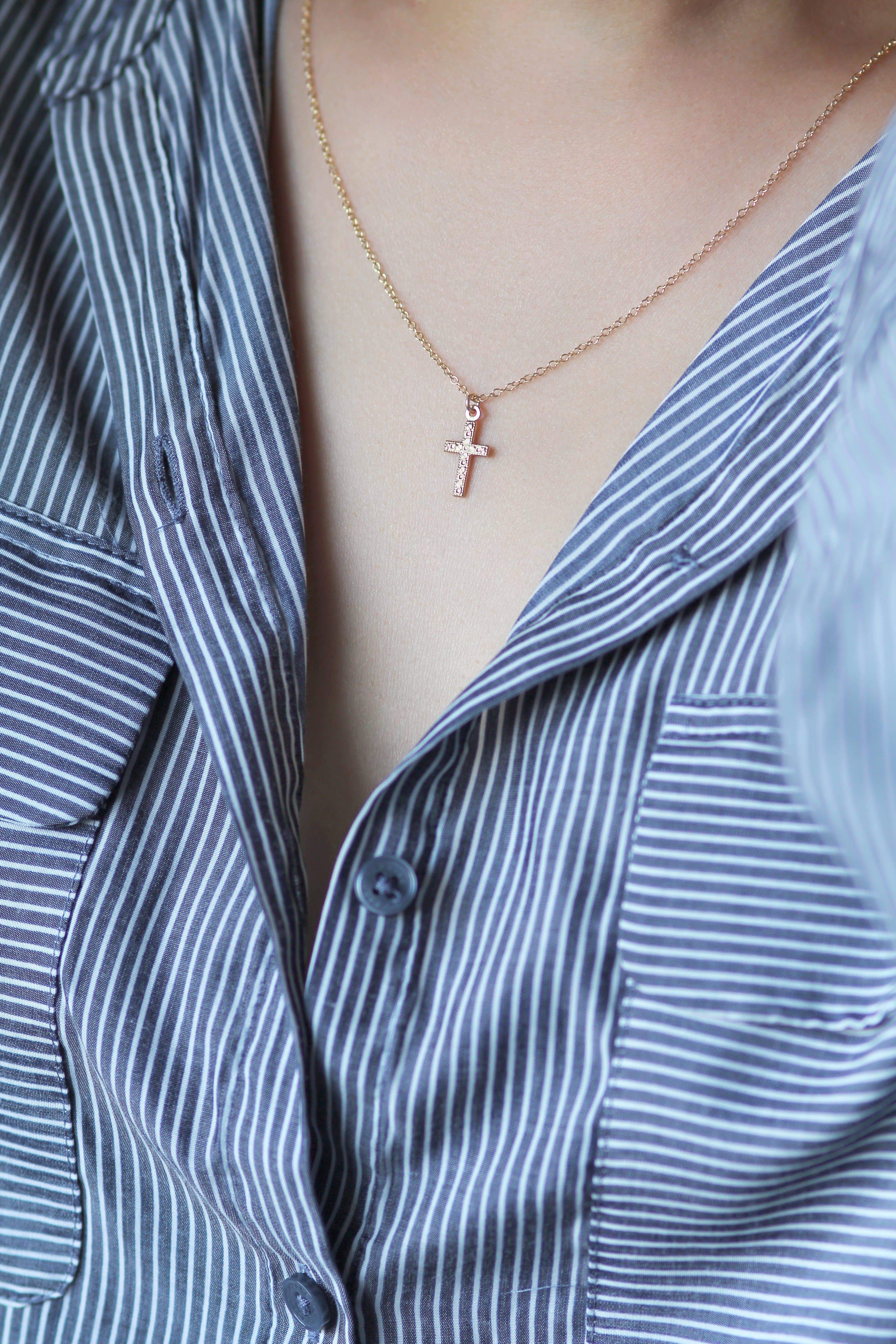 The Universe Loves A Believer Cross Charm Necklace Dainty Necklace MaeMae Jewelry | Dainty Cross Charm Necklace | The Universe Loves A Believer