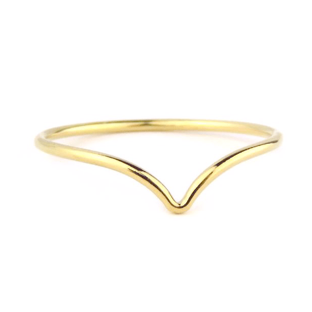 Chevron Stacking Ring Dainty Ring 5 / 14k Gold Filled