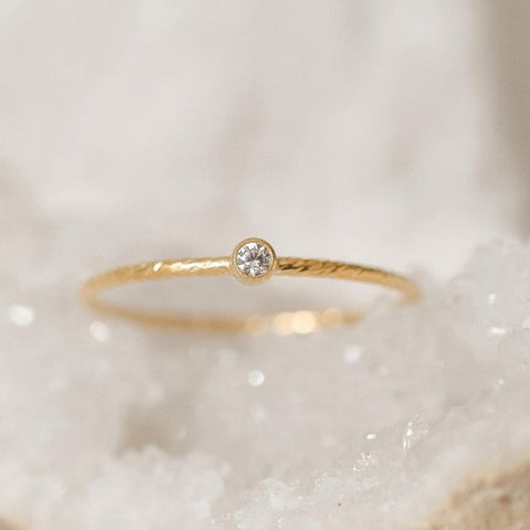 CZ Solitaire Sparkle Stacking Ring Dainty Ring 5
